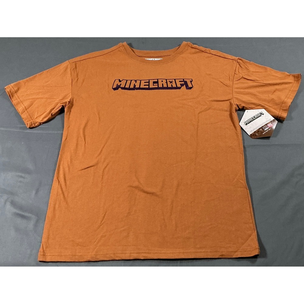 Minecraft Boys Survival Mode Graphic T-Shirt Adobe Orange Size 14/16 NEW